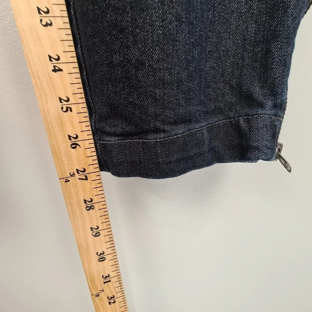 Skye's The Limit Women's Slim Leg Jeans Zipper Leg Size 16W Dark Wash Denim - Picture 4 of 9